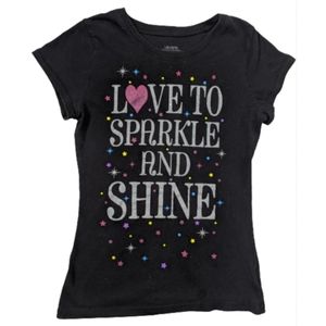 5/$25 Girls I love to sparkle & shine t shirt lg